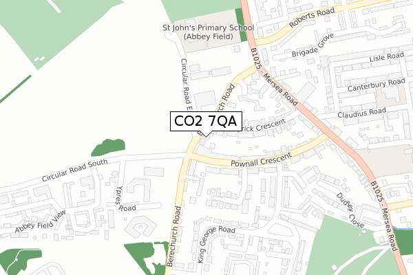 CO2 7QA map - large scale - OS Open Zoomstack (Ordnance Survey)