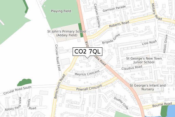 CO2 7QL map - large scale - OS Open Zoomstack (Ordnance Survey)