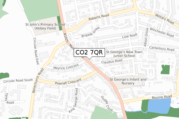 CO2 7QR map - large scale - OS Open Zoomstack (Ordnance Survey)