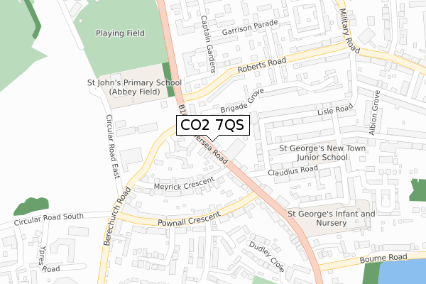 CO2 7QS map - large scale - OS Open Zoomstack (Ordnance Survey)