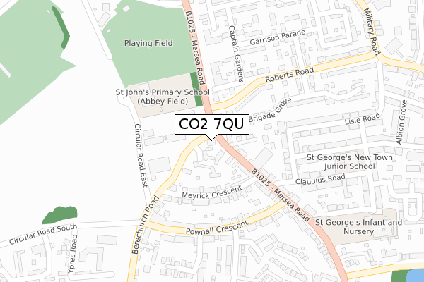 CO2 7QU map - large scale - OS Open Zoomstack (Ordnance Survey)