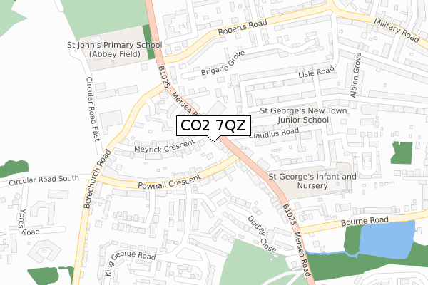 CO2 7QZ map - large scale - OS Open Zoomstack (Ordnance Survey)