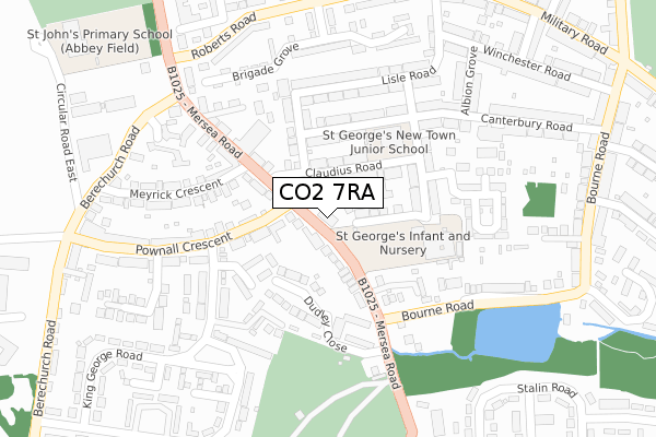 CO2 7RA map - large scale - OS Open Zoomstack (Ordnance Survey)