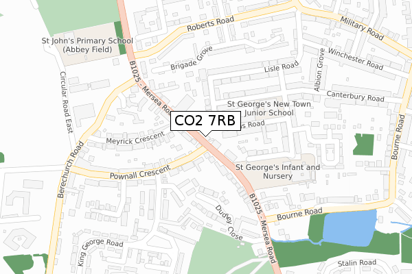 CO2 7RB map - large scale - OS Open Zoomstack (Ordnance Survey)