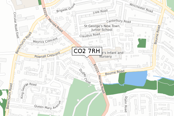 CO2 7RH map - large scale - OS Open Zoomstack (Ordnance Survey)