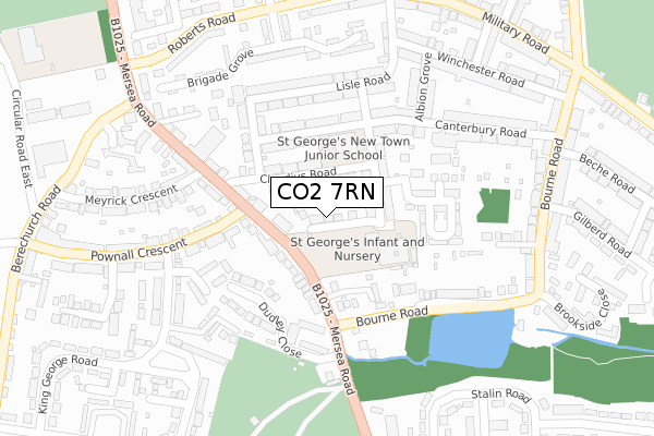 CO2 7RN map - large scale - OS Open Zoomstack (Ordnance Survey)