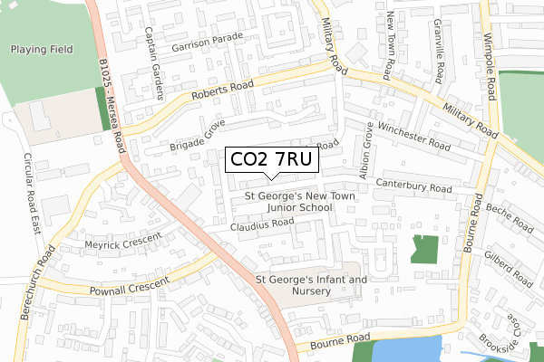 CO2 7RU map - large scale - OS Open Zoomstack (Ordnance Survey)