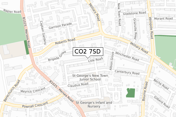 CO2 7SD map - large scale - OS Open Zoomstack (Ordnance Survey)