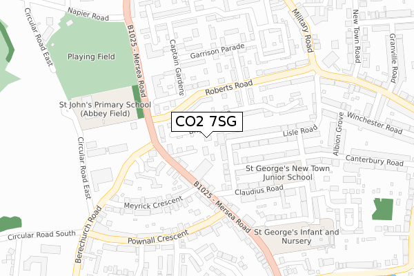 CO2 7SG map - large scale - OS Open Zoomstack (Ordnance Survey)