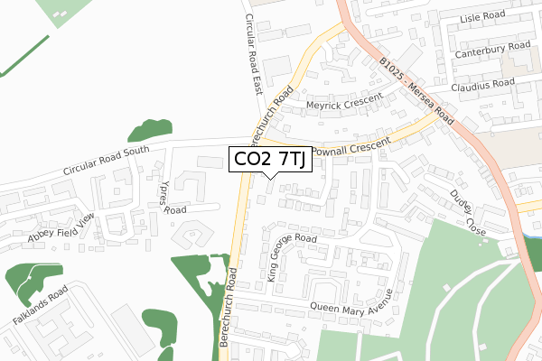 CO2 7TJ map - large scale - OS Open Zoomstack (Ordnance Survey)
