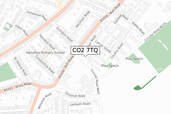 CO2 7TQ map - large scale - OS Open Zoomstack (Ordnance Survey)