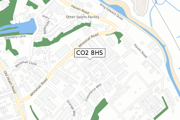 CO2 8HS map - large scale - OS Open Zoomstack (Ordnance Survey)