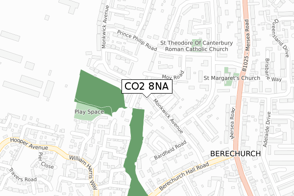 CO2 8NA map - large scale - OS Open Zoomstack (Ordnance Survey)