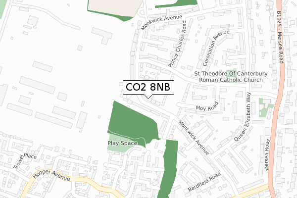 CO2 8NB map - large scale - OS Open Zoomstack (Ordnance Survey)