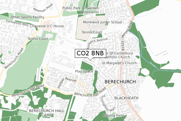 CO2 8NB map - small scale - OS Open Zoomstack (Ordnance Survey)