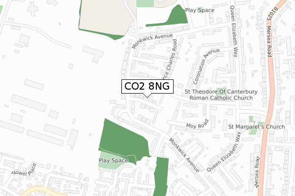 CO2 8NG map - large scale - OS Open Zoomstack (Ordnance Survey)