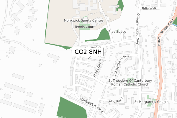 CO2 8NH map - large scale - OS Open Zoomstack (Ordnance Survey)