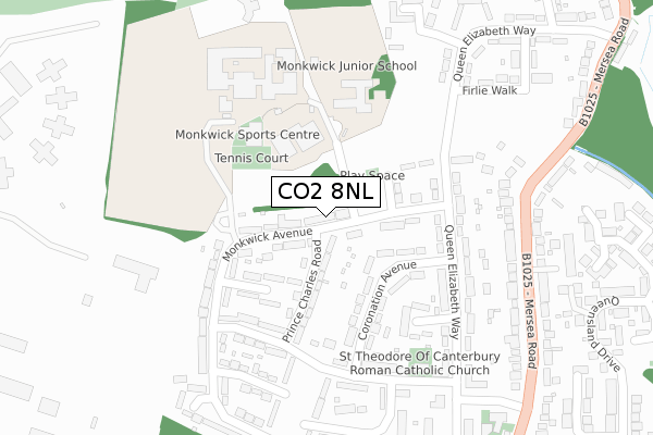 CO2 8NL map - large scale - OS Open Zoomstack (Ordnance Survey)