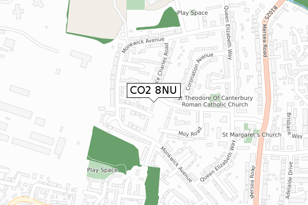 CO2 8NU map - large scale - OS Open Zoomstack (Ordnance Survey)
