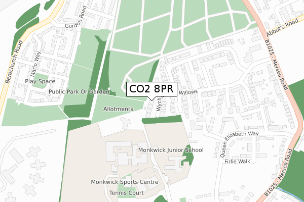 CO2 8PR map - large scale - OS Open Zoomstack (Ordnance Survey)