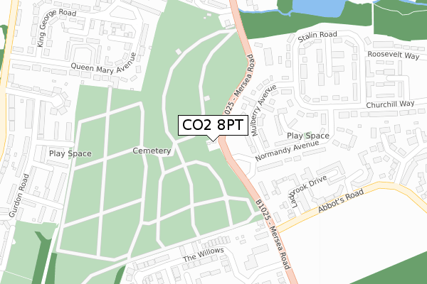 CO2 8PT map - large scale - OS Open Zoomstack (Ordnance Survey)