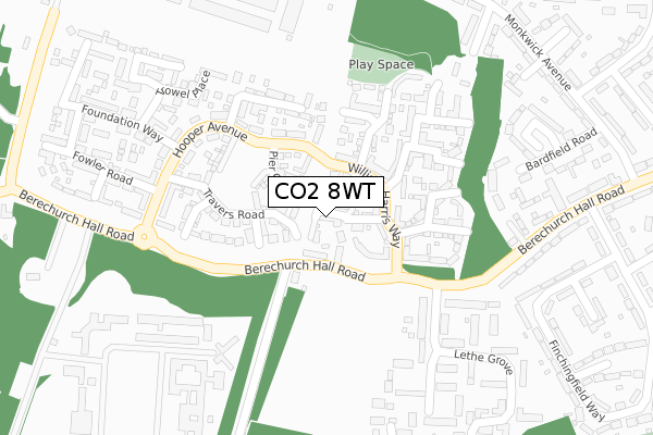 CO2 8WT map - large scale - OS Open Zoomstack (Ordnance Survey)