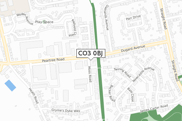 CO3 0BJ map - large scale - OS Open Zoomstack (Ordnance Survey) CO3 0BJ map - large scale - OS Open Zoomstack (Ordnance Survey)