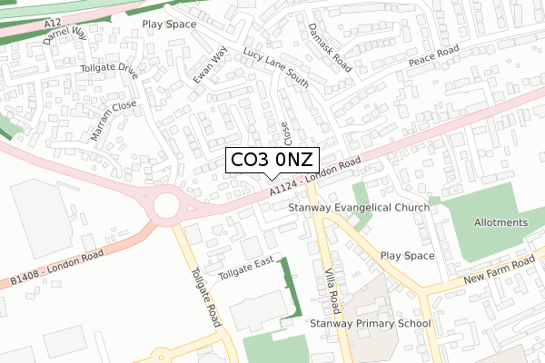CO3 0NZ map - large scale - OS Open Zoomstack (Ordnance Survey) CO3 0NZ map - large scale - OS Open Zoomstack (Ordnance Survey)