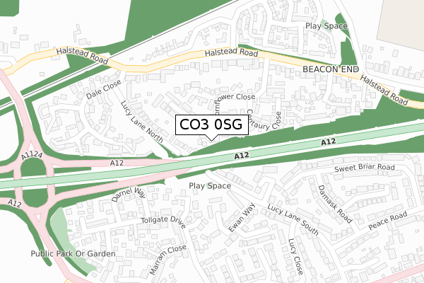 CO3 0SG map - large scale - OS Open Zoomstack (Ordnance Survey)