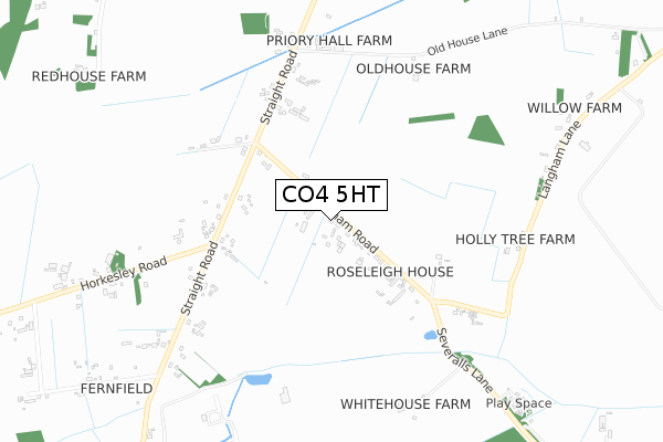 CO4 5HT map - small scale - OS Open Zoomstack (Ordnance Survey)