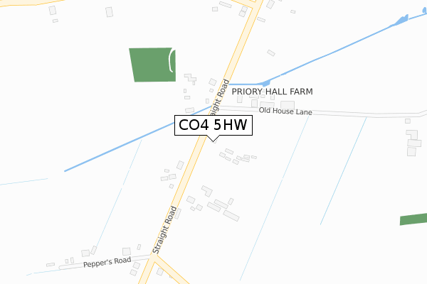 CO4 5HW map - large scale - OS Open Zoomstack (Ordnance Survey)