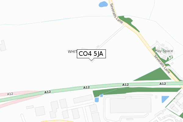 CO4 5JA map - large scale - OS Open Zoomstack (Ordnance Survey)