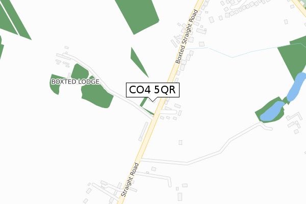 CO4 5QR map - large scale - OS Open Zoomstack (Ordnance Survey)