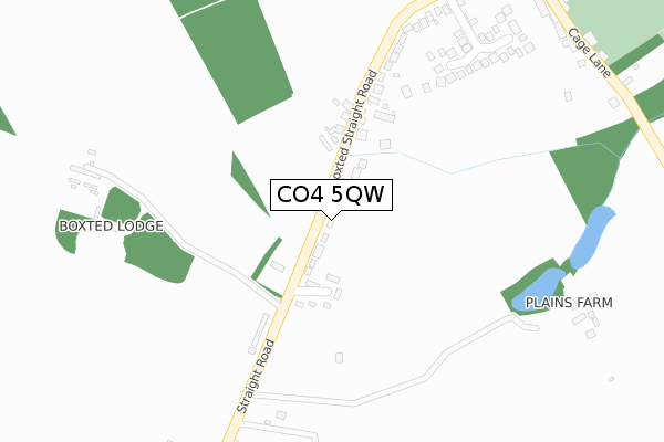 CO4 5QW map - large scale - OS Open Zoomstack (Ordnance Survey)