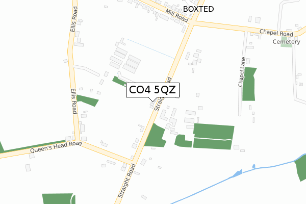 CO4 5QZ map - large scale - OS Open Zoomstack (Ordnance Survey)