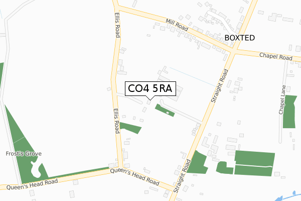 CO4 5RA map - large scale - OS Open Zoomstack (Ordnance Survey)