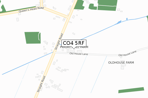 CO4 5RF map - large scale - OS Open Zoomstack (Ordnance Survey)