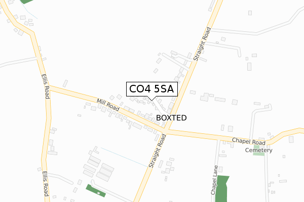 CO4 5SA map - large scale - OS Open Zoomstack (Ordnance Survey)