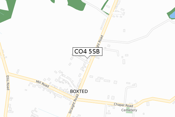 CO4 5SB map - large scale - OS Open Zoomstack (Ordnance Survey)