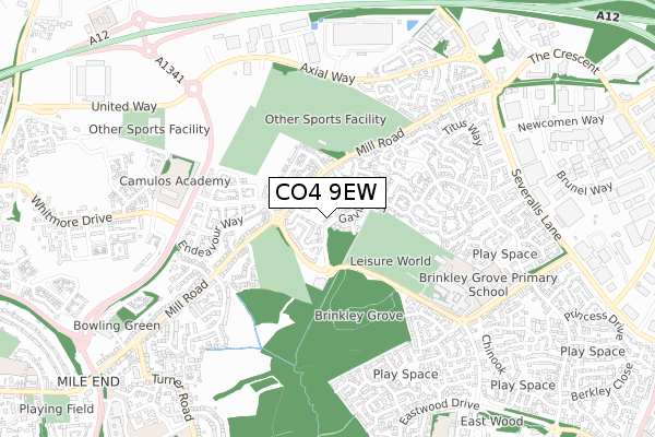 CO4 9EW map - small scale - OS Open Zoomstack (Ordnance Survey) CO4 9EW map - small scale - OS Open Zoomstack (Ordnance Survey)