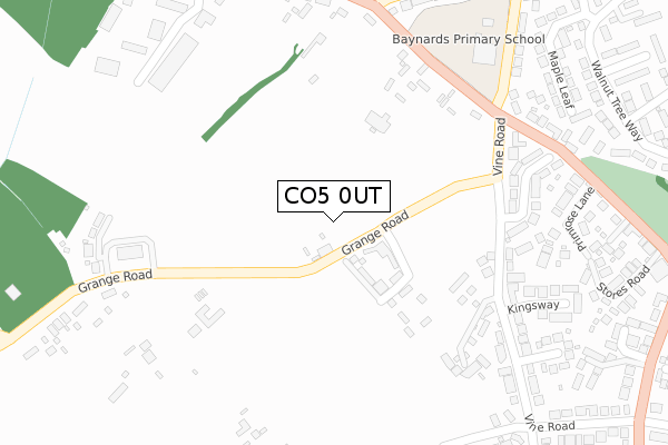 CO5 0UT map - large scale - OS Open Zoomstack (Ordnance Survey)