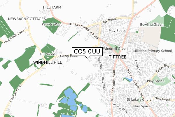 CO5 0UU map - small scale - OS Open Zoomstack (Ordnance Survey) CO5 0UU map - small scale - OS Open Zoomstack (Ordnance Survey)