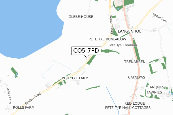 CO5 7PD map - small scale - OS Open Zoomstack (Ordnance Survey)