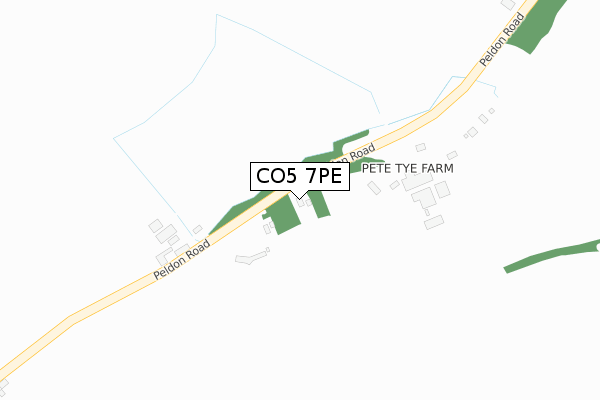 CO5 7PE map - large scale - OS Open Zoomstack (Ordnance Survey)