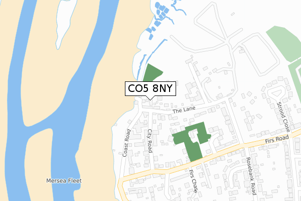 CO5 8NY map - large scale - OS Open Zoomstack (Ordnance Survey)