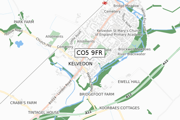 CO5 9FR map - small scale - OS Open Zoomstack (Ordnance Survey) CO5 9FR map - small scale - OS Open Zoomstack (Ordnance Survey)