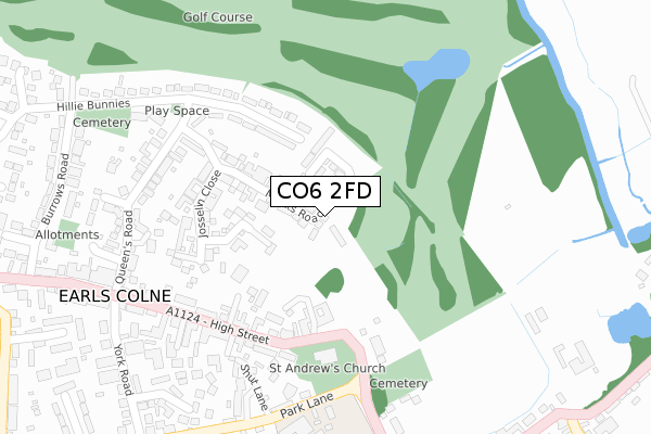 CO6 2FD map - large scale - OS Open Zoomstack (Ordnance Survey)