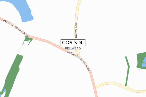 CO6 3DL map - large scale - OS Open Zoomstack (Ordnance Survey)