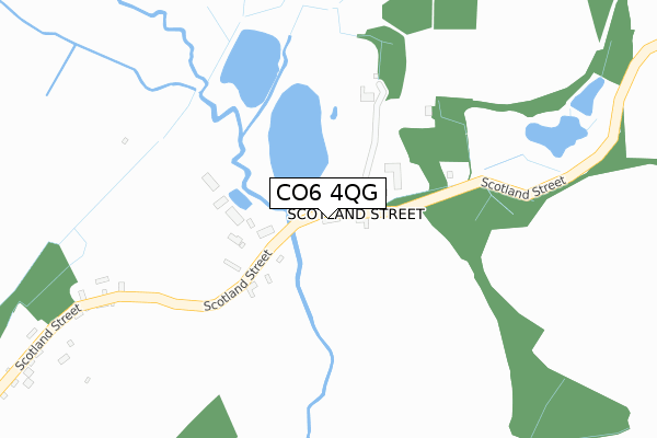 CO6 4QG map - large scale - OS Open Zoomstack (Ordnance Survey)