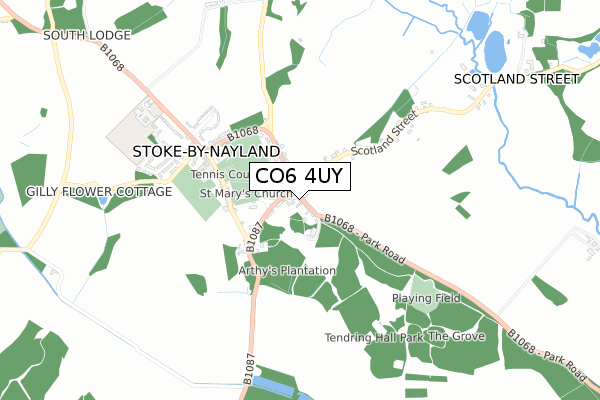 CO6 4UY map - small scale - OS Open Zoomstack (Ordnance Survey)